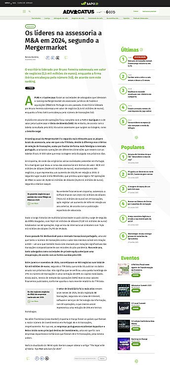 Os lderes na assessoria a M&A em 2024, segundo a Mergermarket